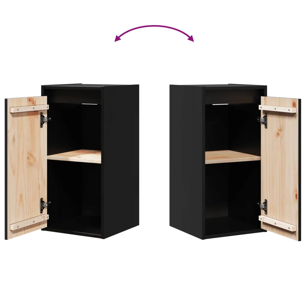 Set di 2 pensili decorativi funzionali da parete 30 x 30 x 60 cm in legno massello di pino nero. Codice articolo: 02_0048093.