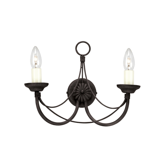 Applique Classica Carisbrooke Acciaio Nero 2 Luci E14