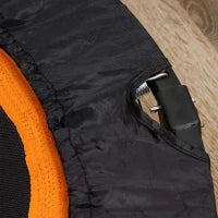 Trampolino Elastico Pieghevole Ø102 cm con Maniglia Regolabile Struttura in Acciaio per Allenamento Gambe Corpo, Nero e Arancione