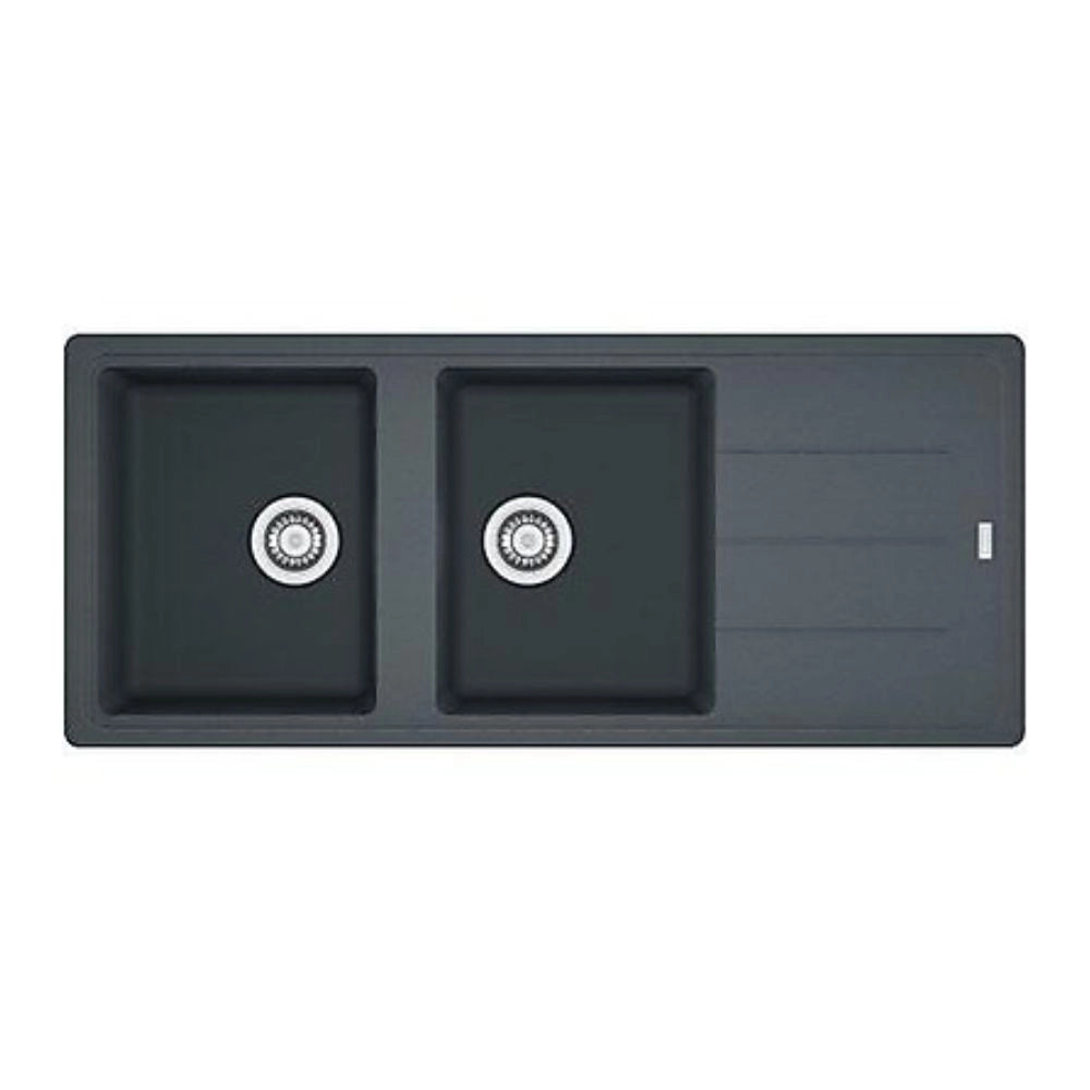 Lavello 2 vasche Franke Boston BFG621 con gocciolatoio reversibile in fragranite 116x50 grafite