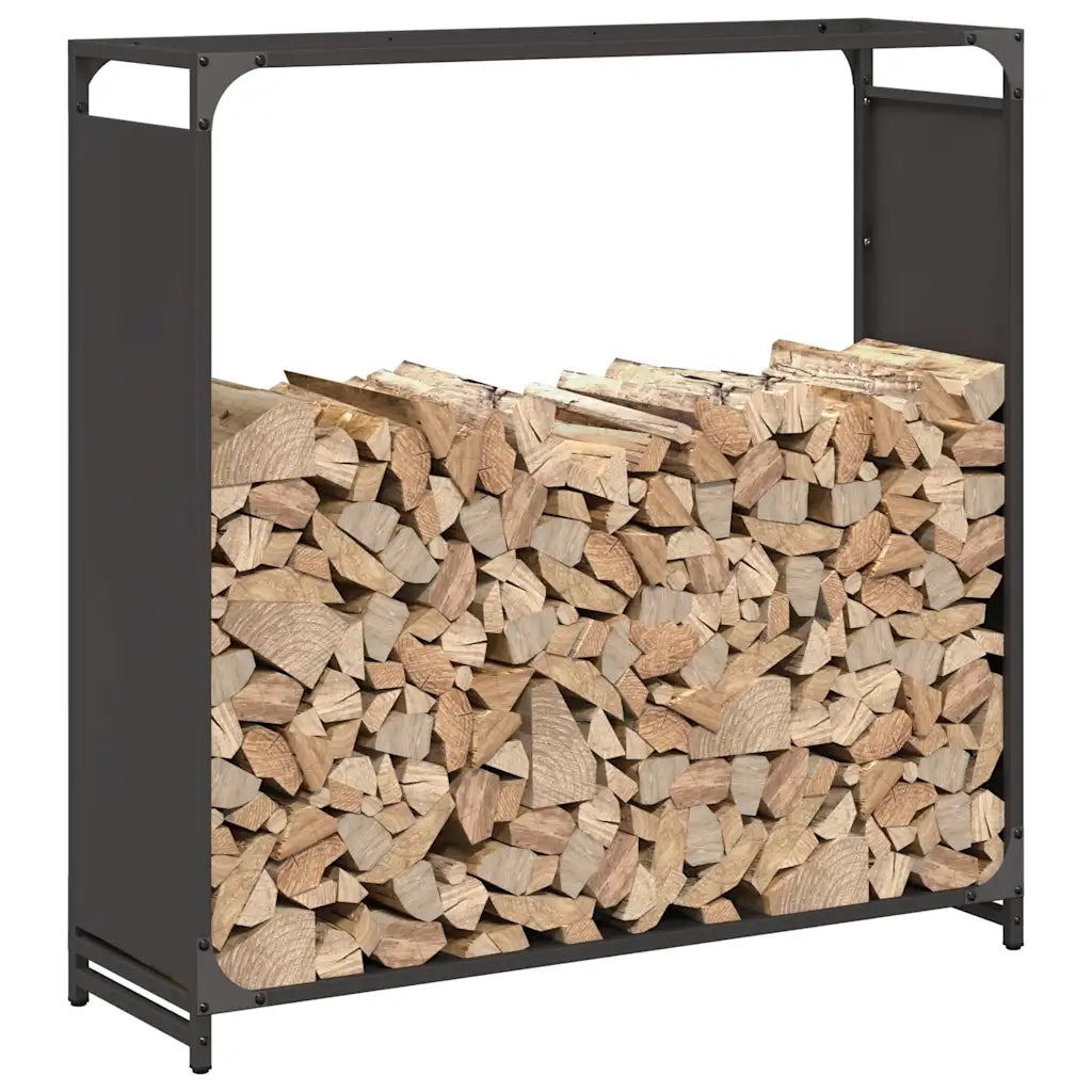 Rastrelliera per Legna da Ardere Nera 90x28x90 cm 864215