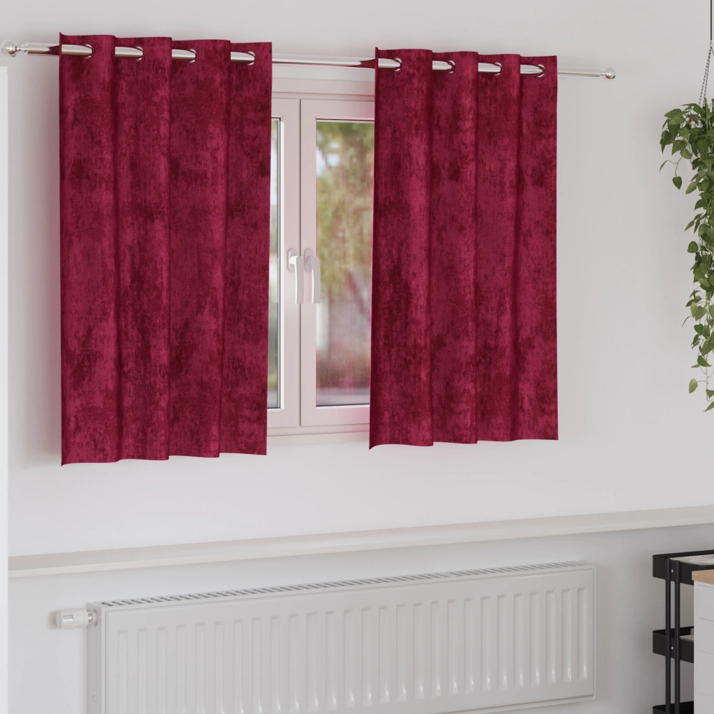 Tende in velluto Bordeaux Poliestere 140 x 140 cm Tenda