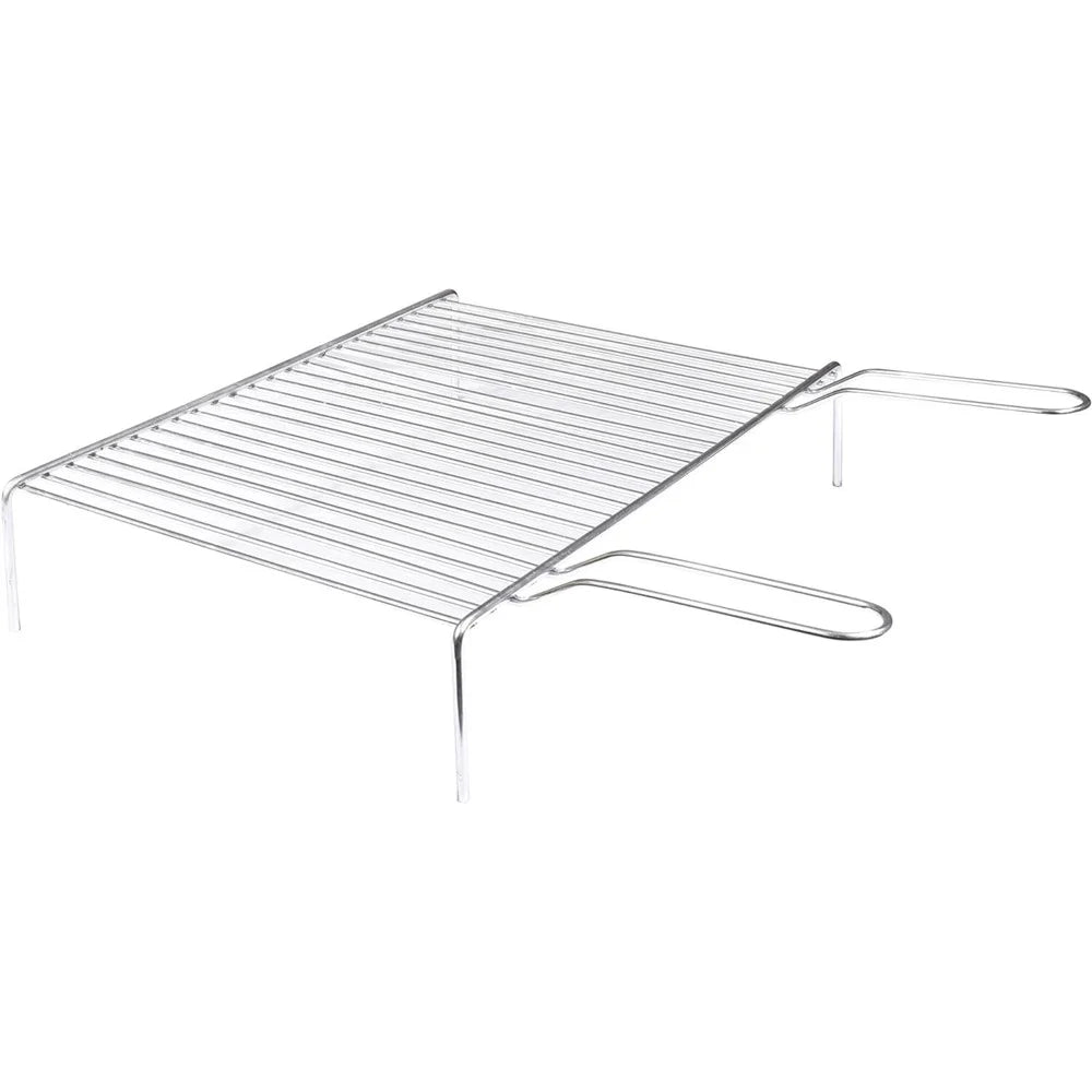 Trade Shop - Graticola Griglia Per Barbecue Brace Camino In Acciaio 2 Manici Con Piedi 30x30 Cm 009910a -