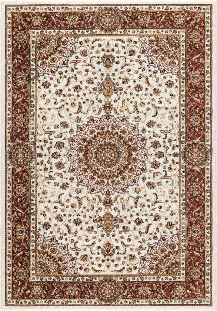 Tappeto BABIL cm.240x340 disegno classico orientale colore crema e rosso