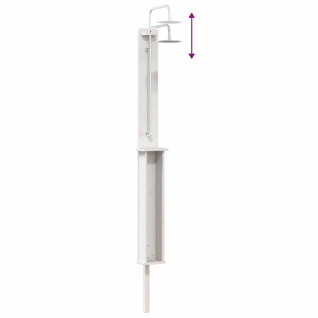 Doccia da esterno 246 cm Legno massello di pino e acciaio inox 886353