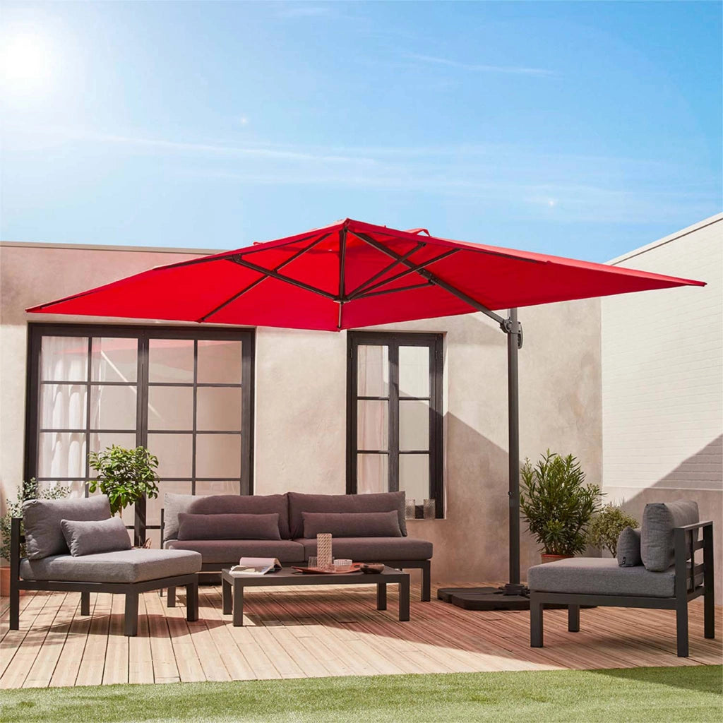 Ombrellone rettangolare, 3x4m, rosso