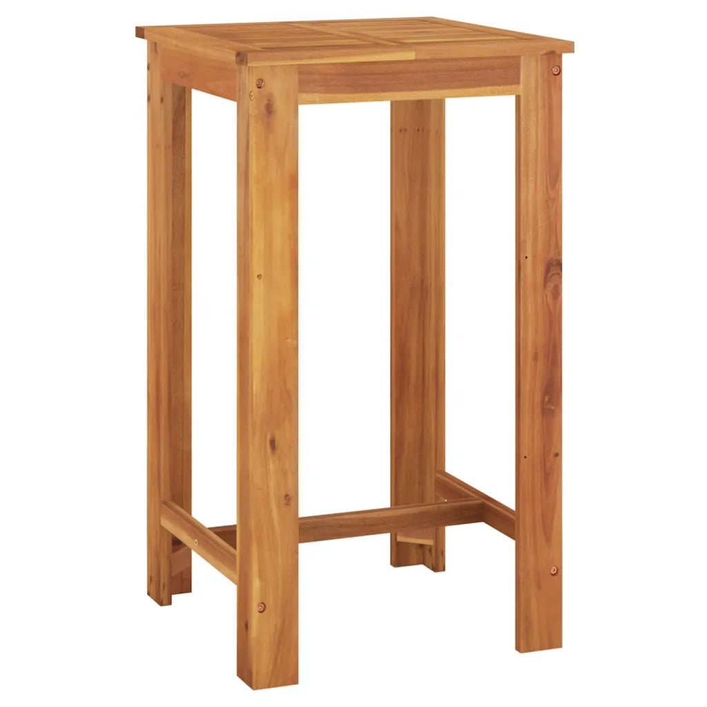 Set Bar Giardino 5pz Grigio Legno Massello Acacia e Polyrattan