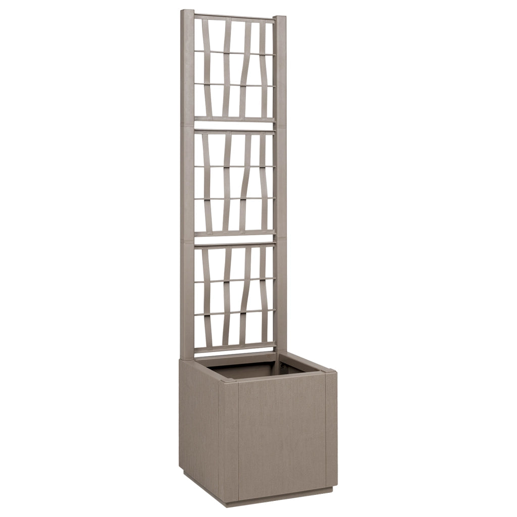 Fioriera da Giardino con Trellis Marrone Chiaro 36x36x140 cm in PP
