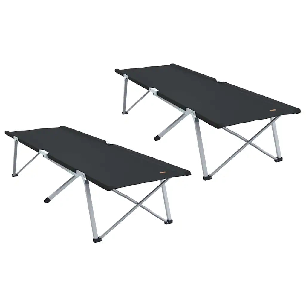Letto da campeggio pieghevole 2 pz Nero 194 x 62,5 x 42,5 cm CFW1840823