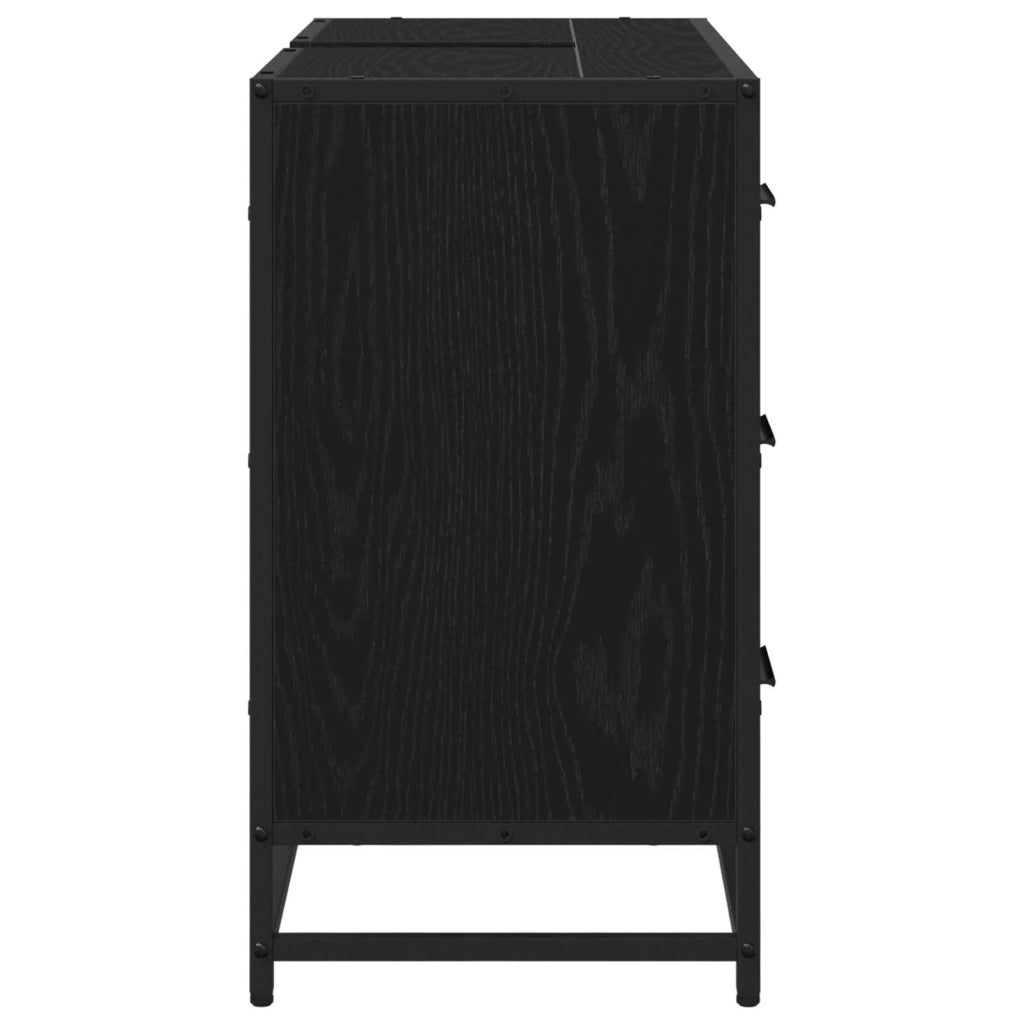 Mobile da Bagno Rovere Nero 80 x 33 x 60 cm Legno multistrato 883633