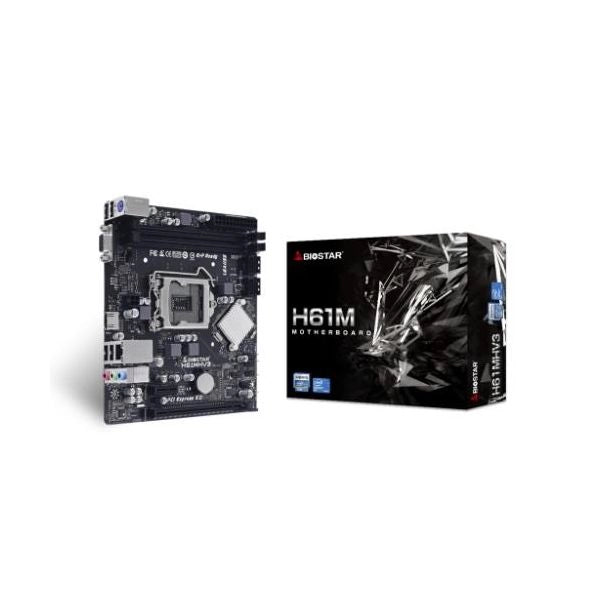 Mb biostar h61mhv3 h61 am4 2ddr3 vga+hdmi pcie, 4*sata matx