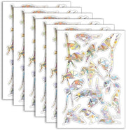 Sticker per finestra per uccelli - 60 pezzi - Foglio PVC statico - Anti-urto - Colorato - 30x20 cm - Sostenibile - Sticker per finestra