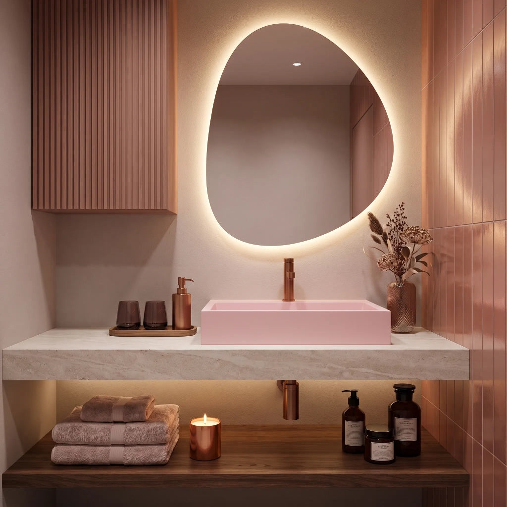 Lavabo In Conglomerato Goya Pink 60cm
