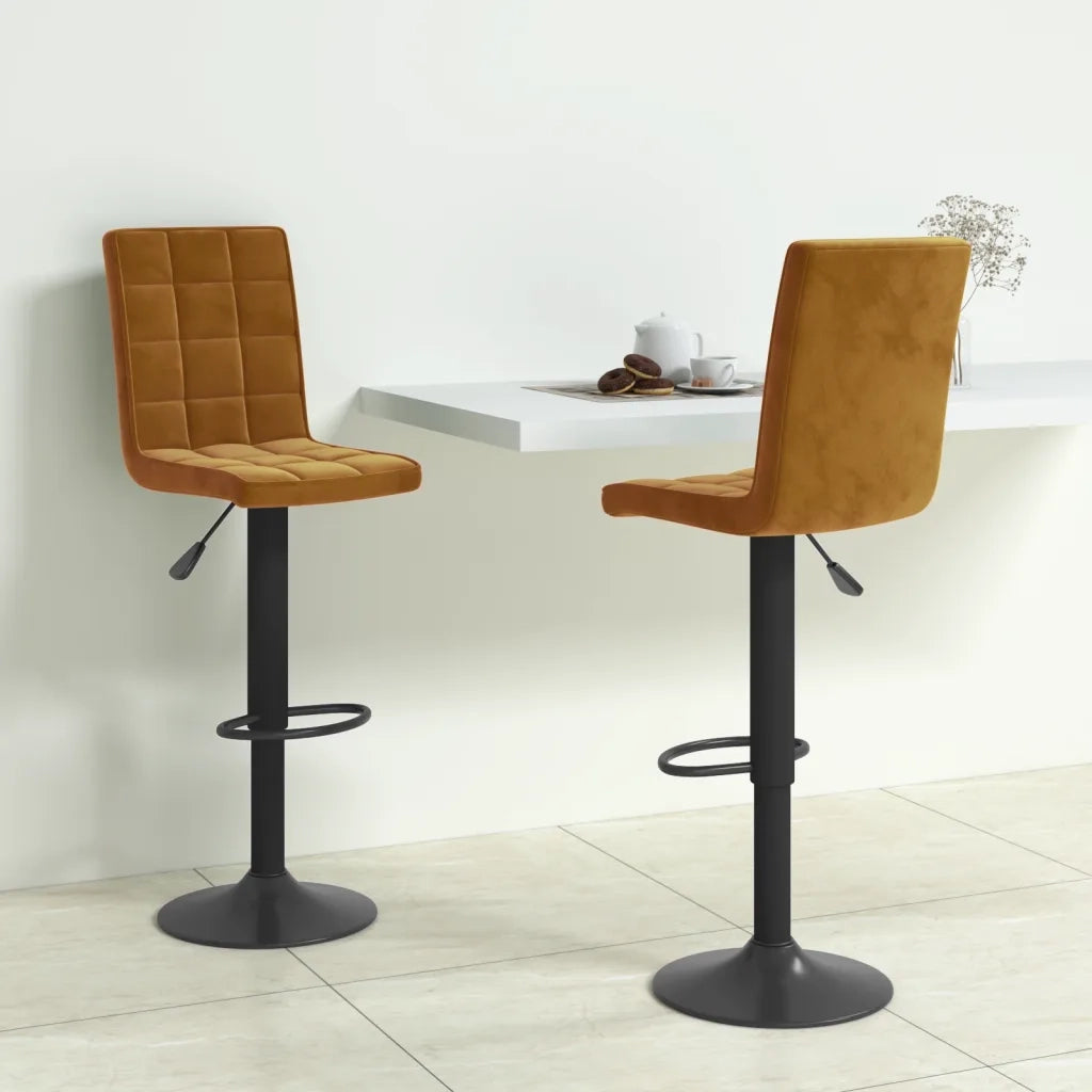 Sgabelli da Bar 2 pz Marroni in Velluto cod mxl 70337