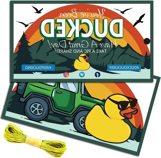 50 pezzi di ombrellino gommato con etichetta doppia con foro per corda per auto jeep party 2x3.5Inch - sei stato preso - hai una giornata fantastica - prendi una foto e .