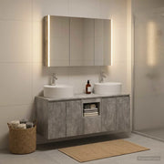 Set di Armadi da Bagno 4 pcs Grigio Cemento 3406466