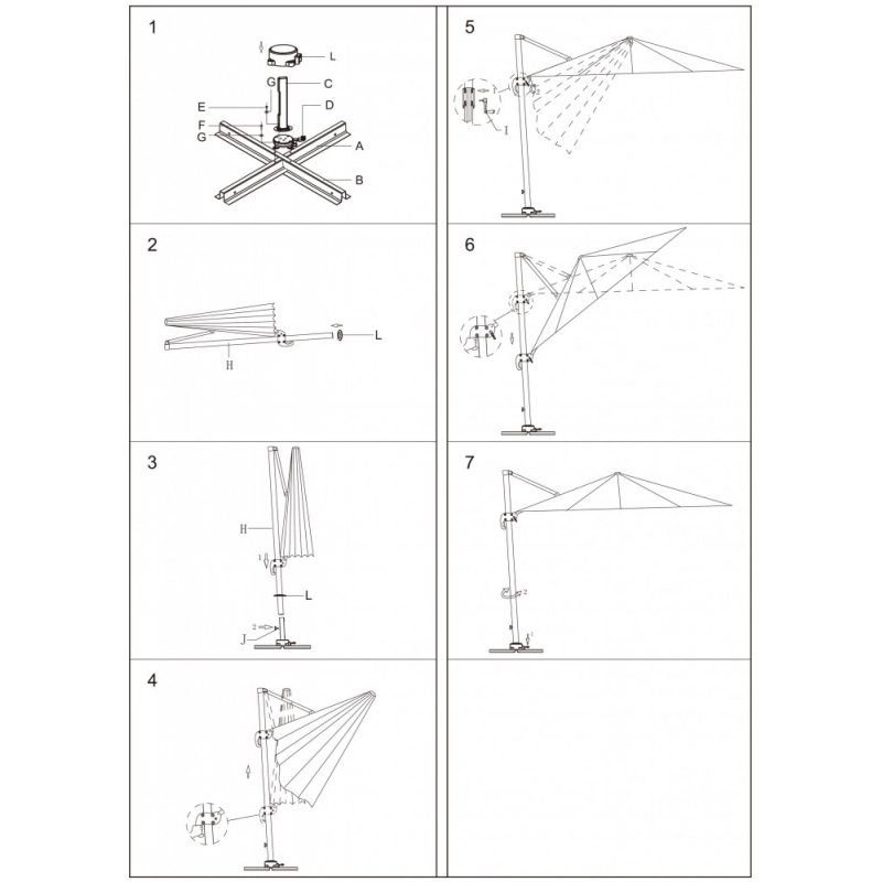 OMBRELLONE SATURNO BIANCO P/L 3 X 4 TELO BIANCO