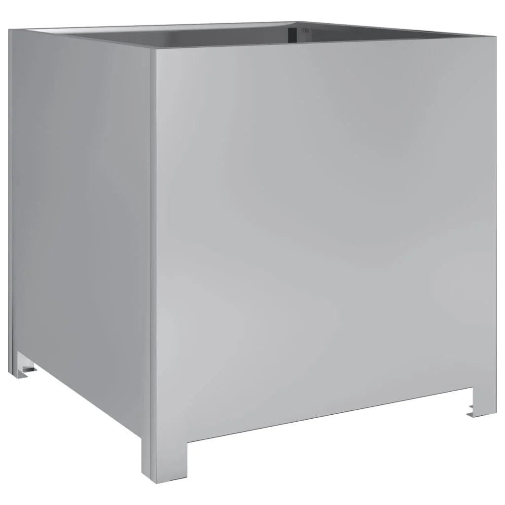 Fioriera rialzata per piante fiori terrazza giardino 50 x 50 x 50 cm acciaio zincato argento 02_0037659