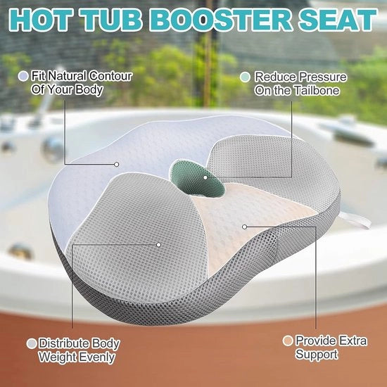 Cuscino per vasca da bagno in mesh 4D con 6 fori antiscivolo, cuscino per immersioni per adulti, lavabile e asciugabile, accessori per vasca da bagno per uso interno ed esterno.