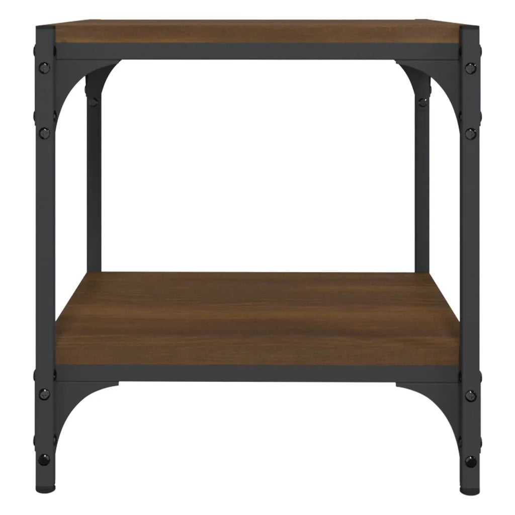 Mobile TV Rovere Marrone 40x33x41cm Legno Multistrato e Acciaio 819306