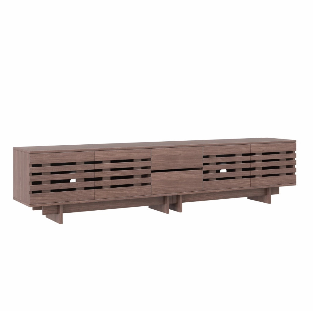 Mobile TV 200x39.5x55 cm per TV fino a 80 pollici con 2 cassetti; 4 ante; in MDF e truciolato naturale