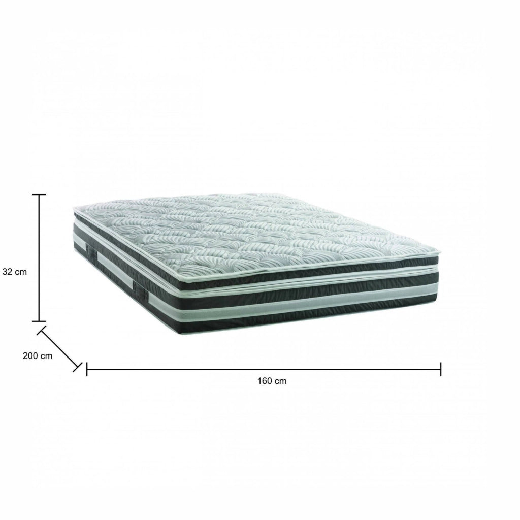 Amistad, Materasso Matrimoniale Sfoderabile Made in Italy, 200x160x32h cm Grigio