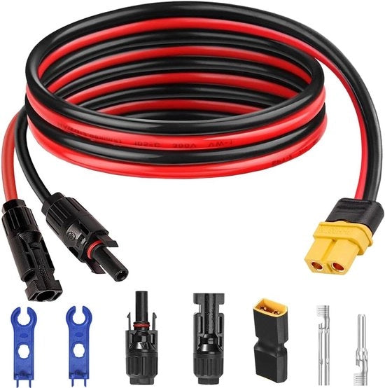 Connessione pannello solare a XT60 cavo di ricarica femmina - 12 AWG cavo pannello solare per stazione di ricarica portatile/generatore solare (1 m)