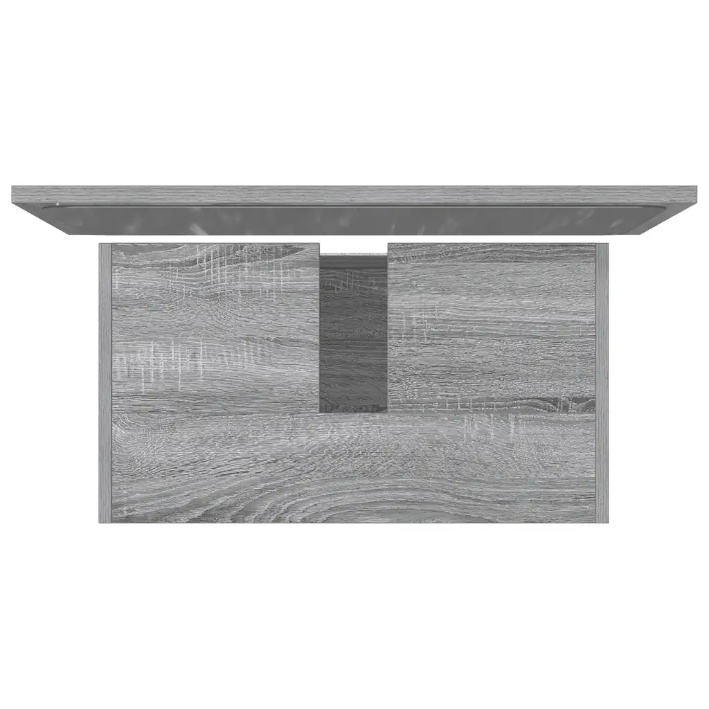 Set Mobili da Bagno 2 pz Grigio Sonoma in Legno Multistrato