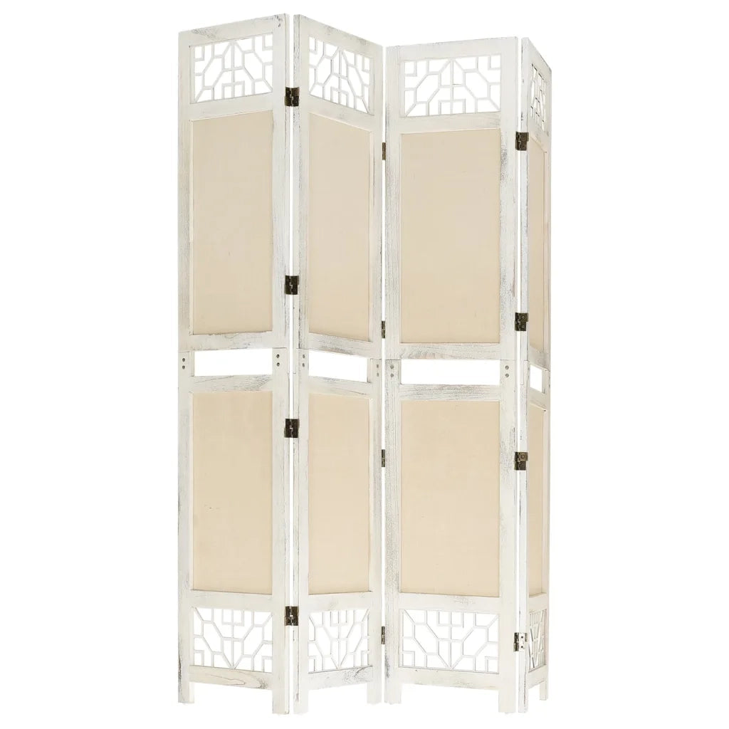 Divisorio a 4 Pannelli Crema 140x165 cm in Tessuto cod mxl 67310