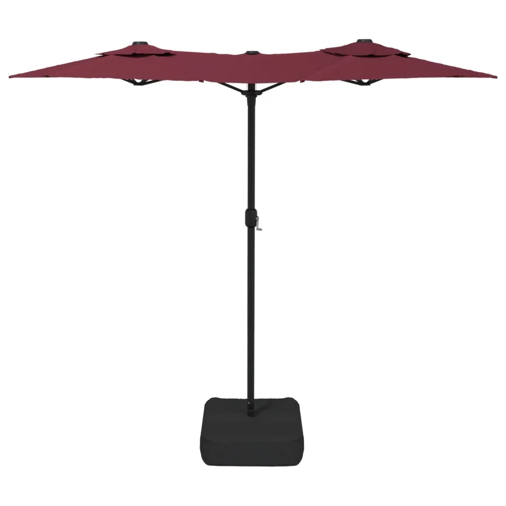 Ombrellone da Giardino a Doppia Testa Rosso Bordeaux 316x145 cm 362965
