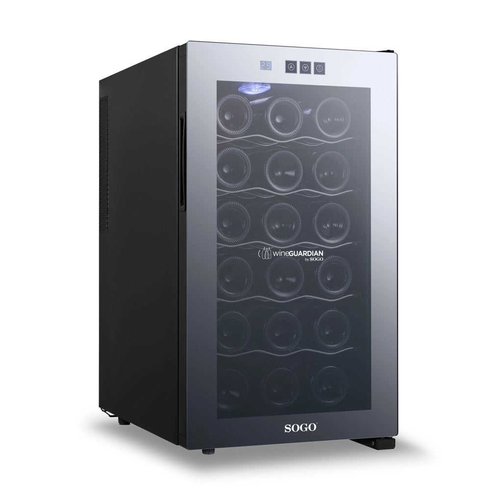 SOGO Cantinetta Vino 18 Bottiglie 48L con Display LED Touch e Ripiani Cromati