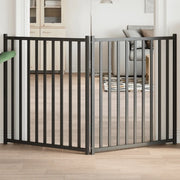 Cancello Cani Pieghevole 2 Pannelli Nero 160 cm Massello Abete 352290