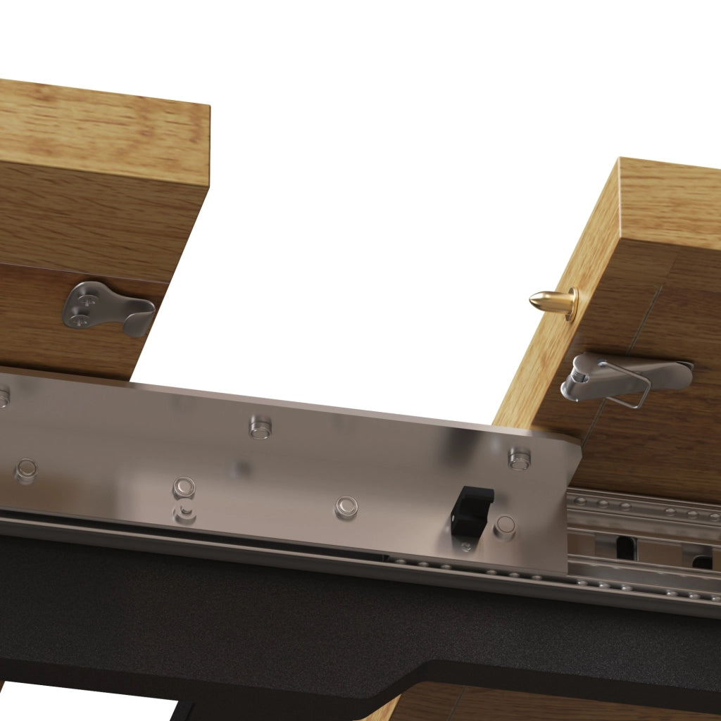 Tavolo sideboard 120-160x80x75 cm con piano estensibile e ripiani in MDF naturale