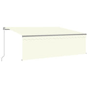 Tenda da Sole | Tenda parasole Retrattile Manuale con ParaSole | Tenda parasole 4x3 m Crema