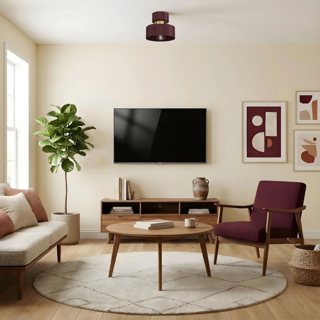 Lampada da soffitto Marti 1xE27 bordeaux oro Luminex