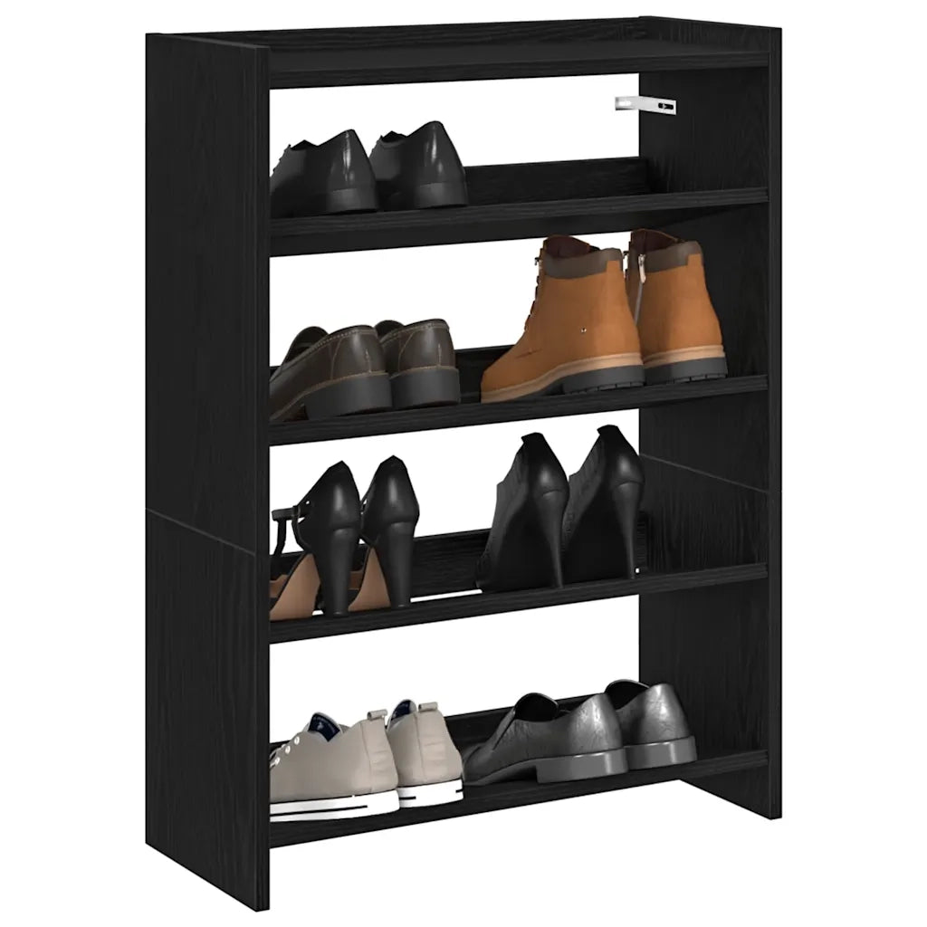 Scarpiera-Scaffale per scarpe Nera 60x25x81 cm in Legno Multistrato