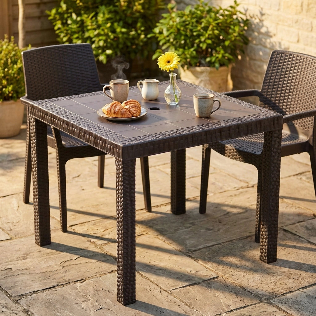 Tavolo da Giardino Quadrato in wicker cm 80x80 - WADE