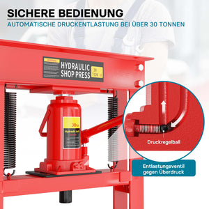 Pressa idraulica da officina 30t Pressa a telaio per cuscinetti