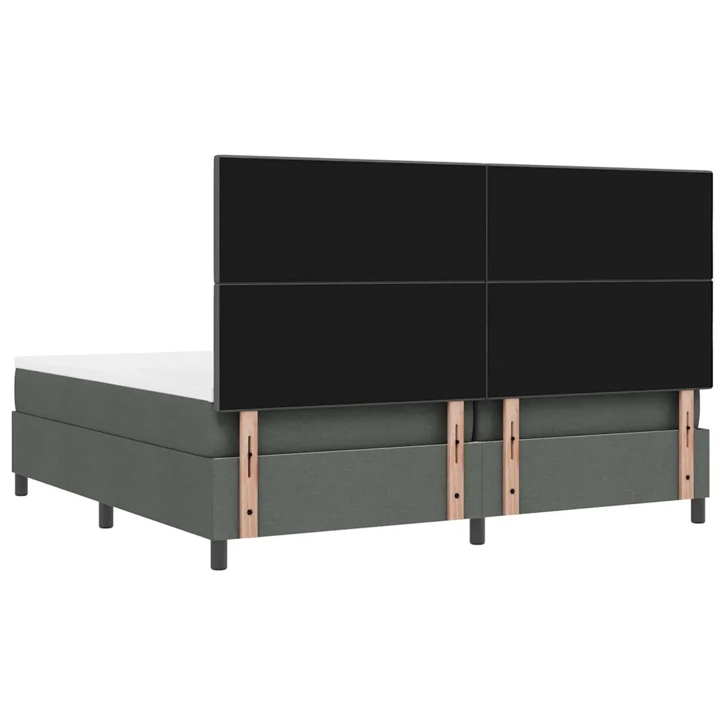 Letto a molle con materasso Grigio scuro 200 x 200 cm Tessuto 3339414