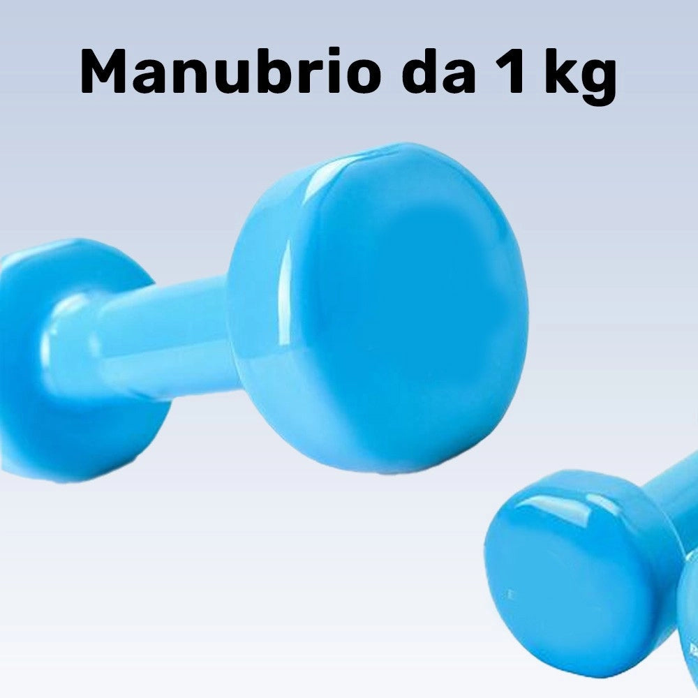 Trade Shop - Manubrio Singolo 1 Kg In Vinile Allenamento Esercizi Casa Palestra Workout Fit -