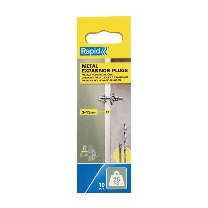 Blister da 10 pezzi. tasselli ad espansione metallici 8x32 viti m4x40 5001546 rapidi