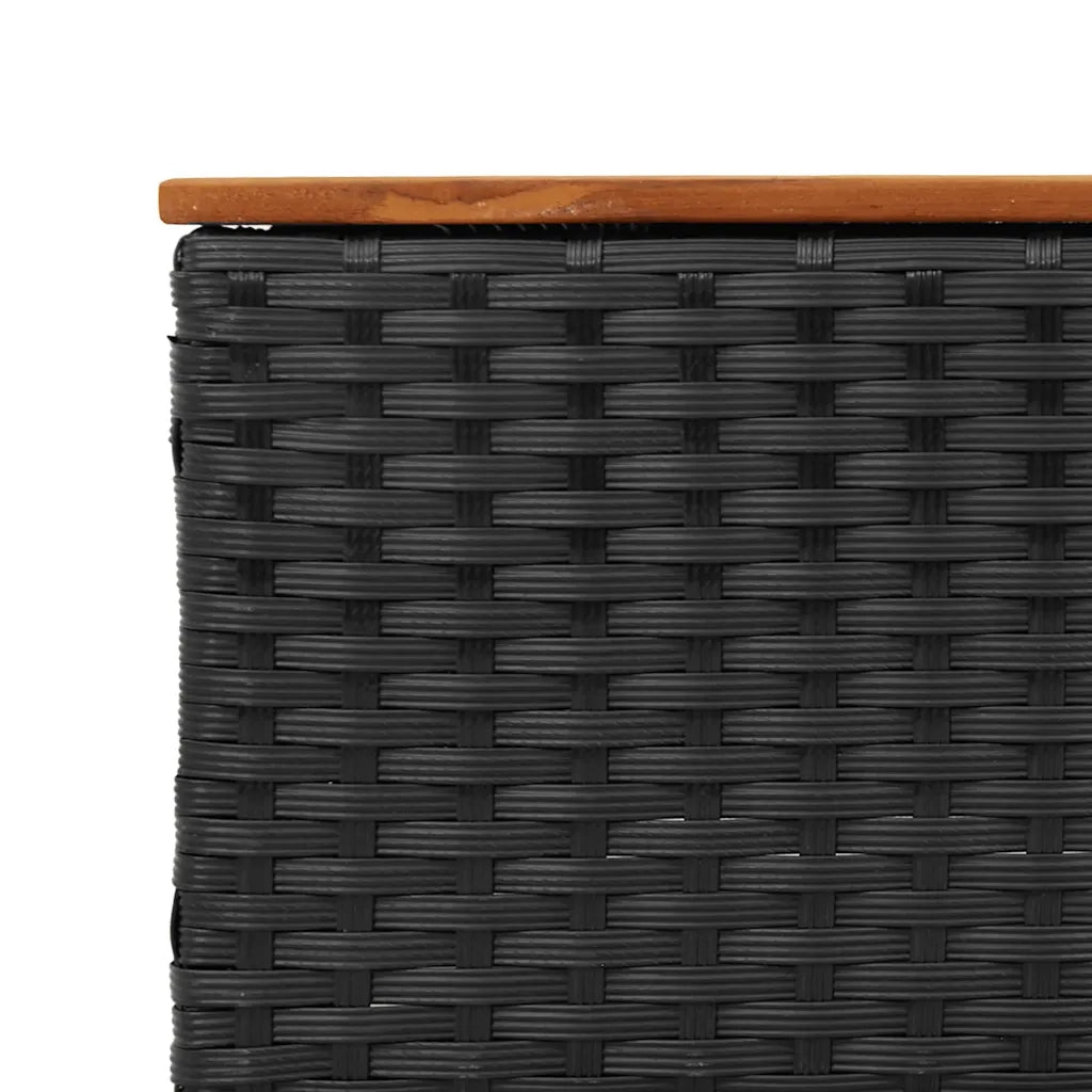 Set Divani da Giardino 3 pz con Cuscini in Polyrattan Nero 365826