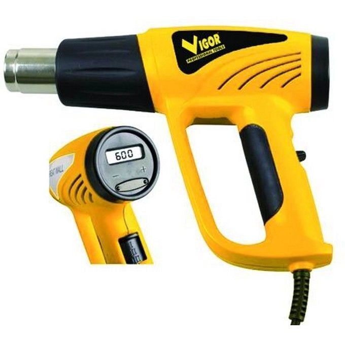 Vigor VSV2100E Prof Sverniciatore Pistola Termica 2000 W 3 Stadi di Calore Temperature 60 350 650°C Portata Aria 350 550 l-min con Accessori