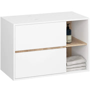 Mobile bagno senza lavabo VAMI sospeso Bianco, Sonoma Quercia 90 cm 2 cassetti 90x45,5x60 cm
