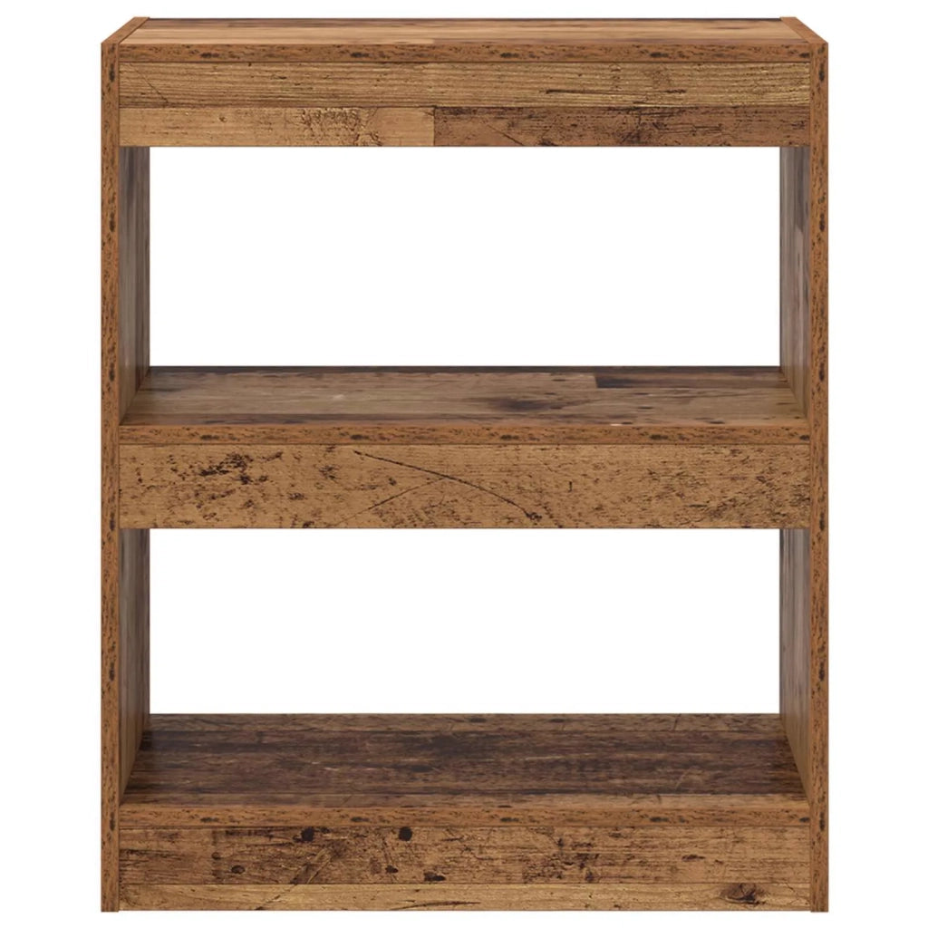 Armadio per Libri 2 livelli 60 x 30 x 72 cm Legno vecchio 880456