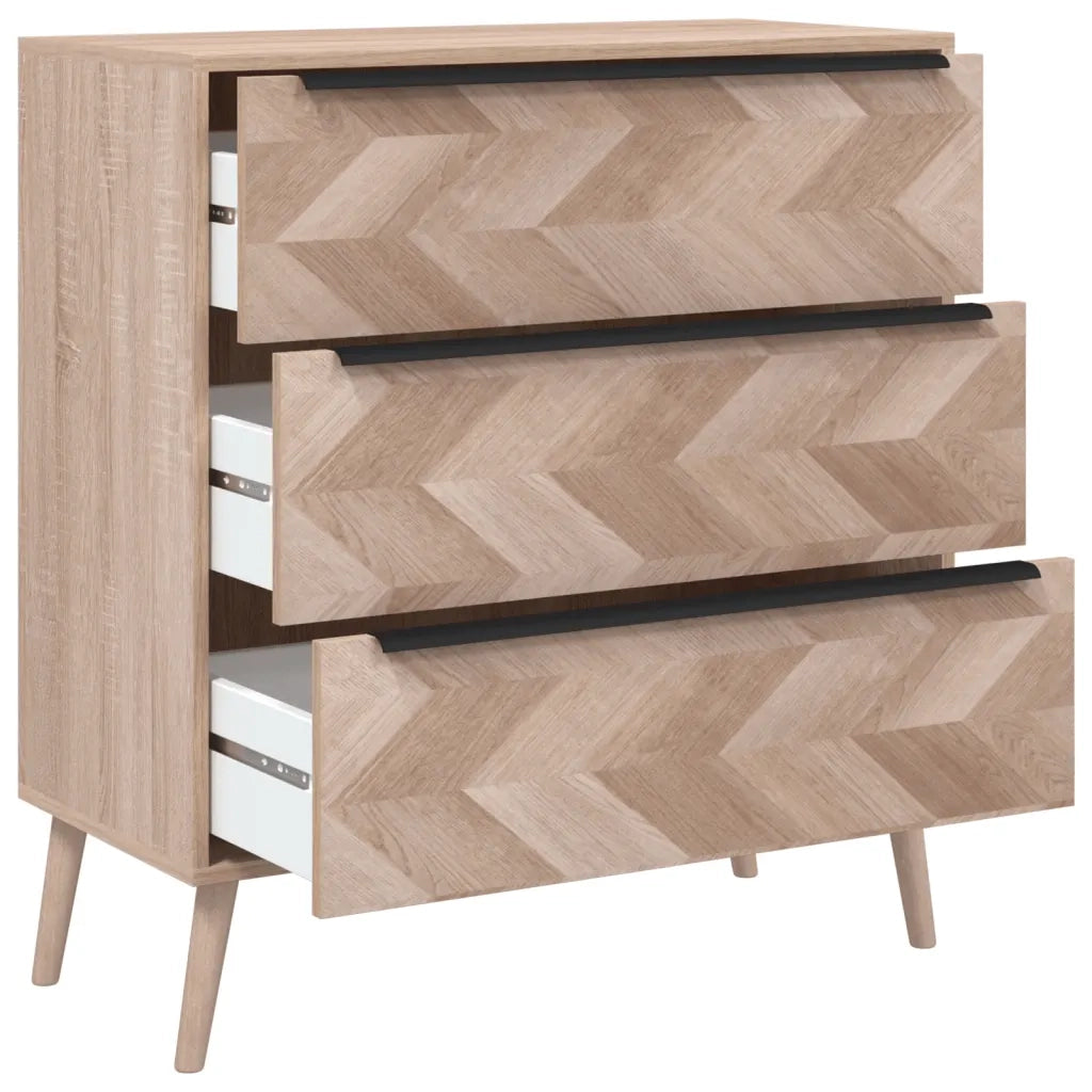 Finori Cassettiera Lusk 03A Rovere Sonoma 80x38,5x87 cm 377414