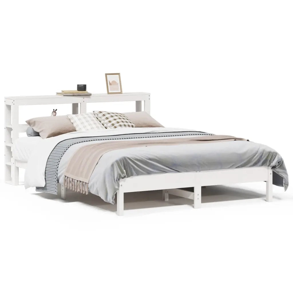 Letto senza Materasso Bianco 140x190 cm Legno Massello di Pino 3306160