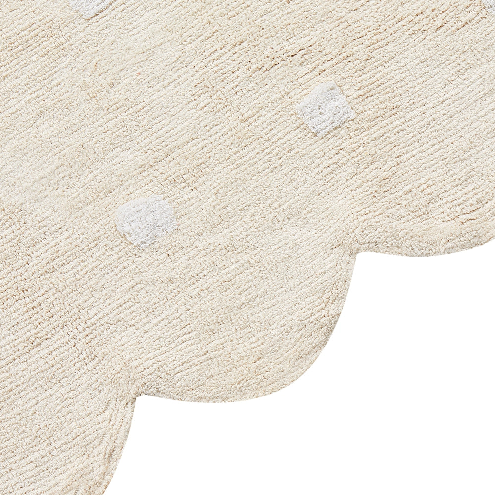 Tappeto Beige Cotone 140 x 200 cm Motivo decorativo a pois Stile Boho Soggiorno Bambini Stanza dei bambini