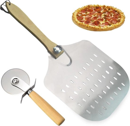 Pietanza perforata a mano - set di taglieri per pizza in alluminio da 305 cm - lame in acciaio inossidabile - pizza fatta in casa