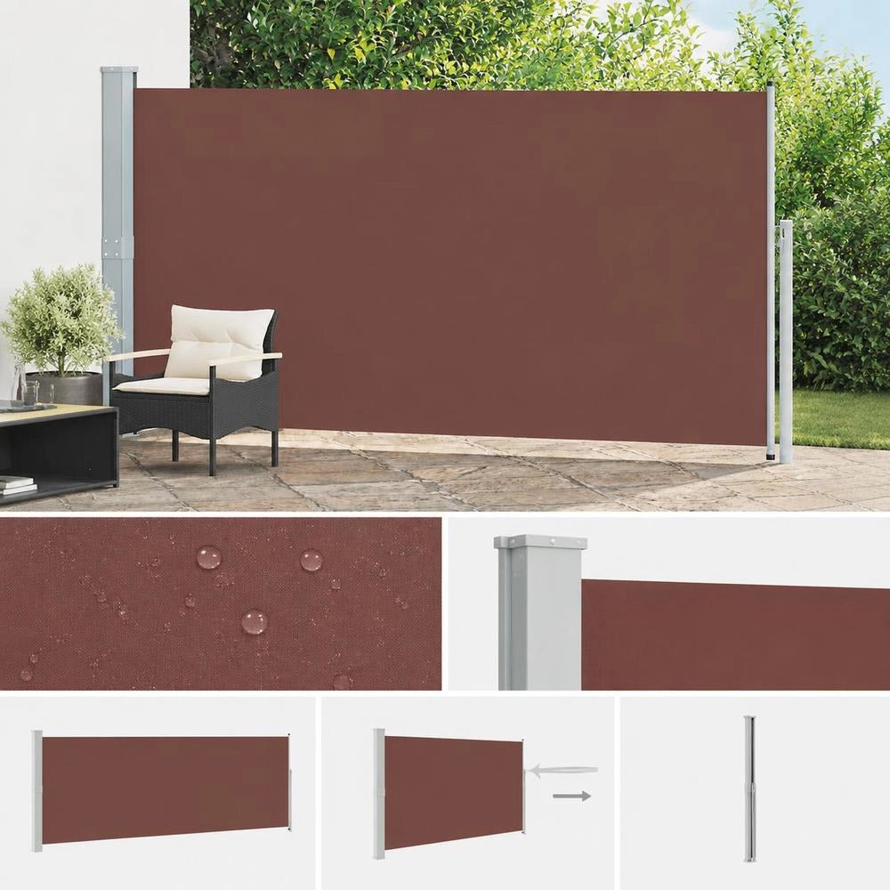 Extendable Side Awning 160x500 Cm Brown